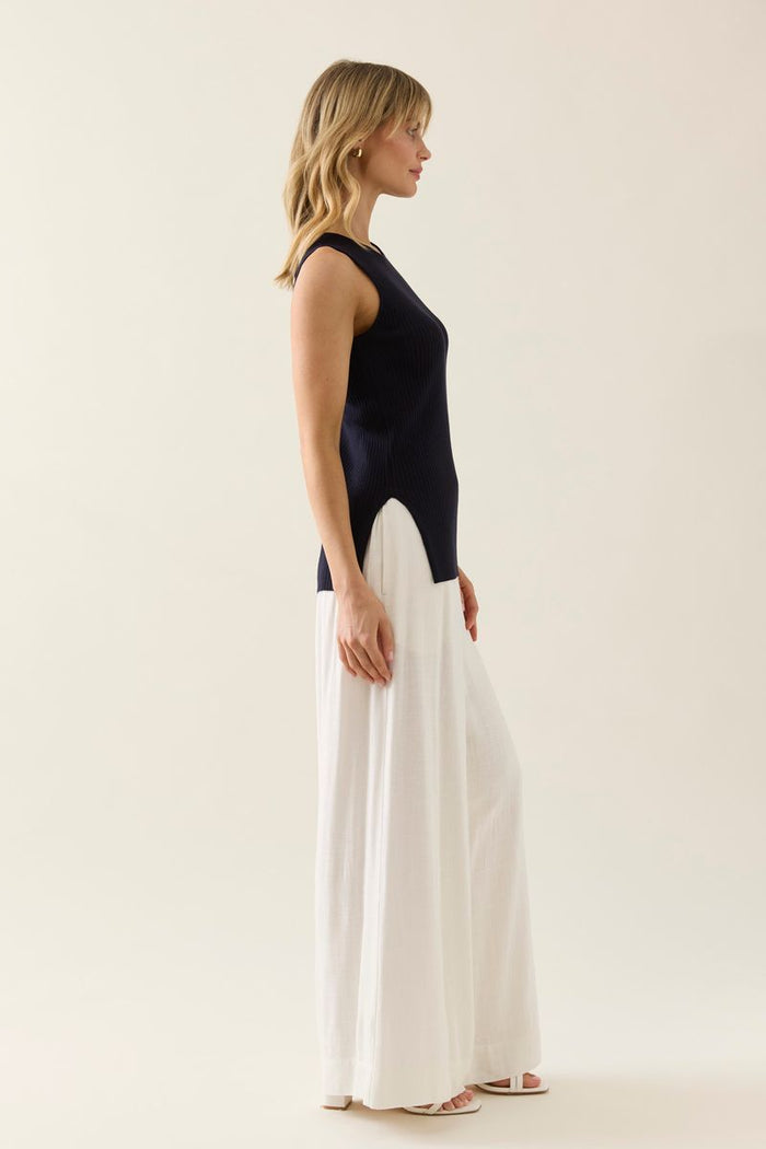 Adele Split Tank (Navy)