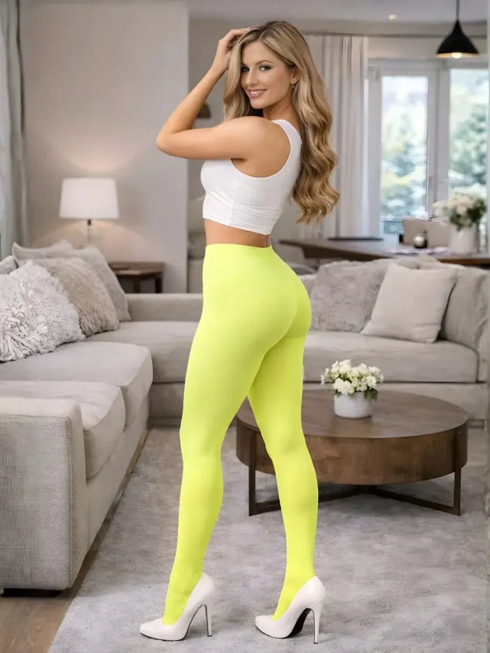 Adult Crazy Chick Ladies Opaque Yellow Tights