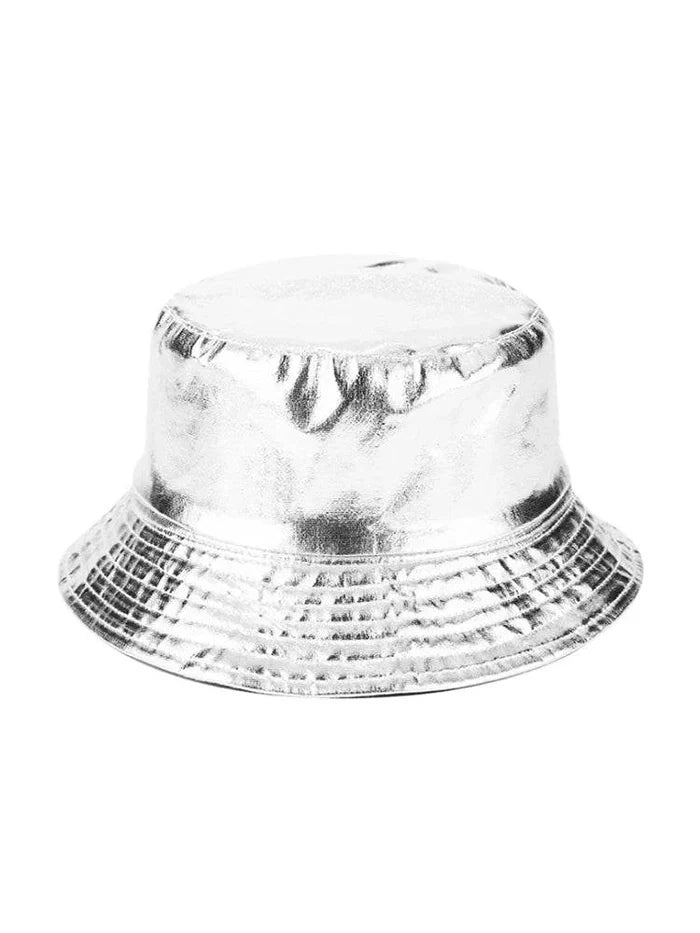 Adult Metallic Shiny Fisherman Bucket Hat - thefancydress.co.uk