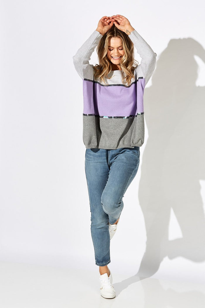 Haven Adventurer Winter Knit Jumper Lilac/Grey
