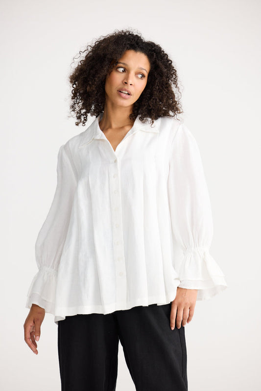 The Shanty Corp Aeris Button Through Shirt in White | Women's Clothing | Gretel Lane