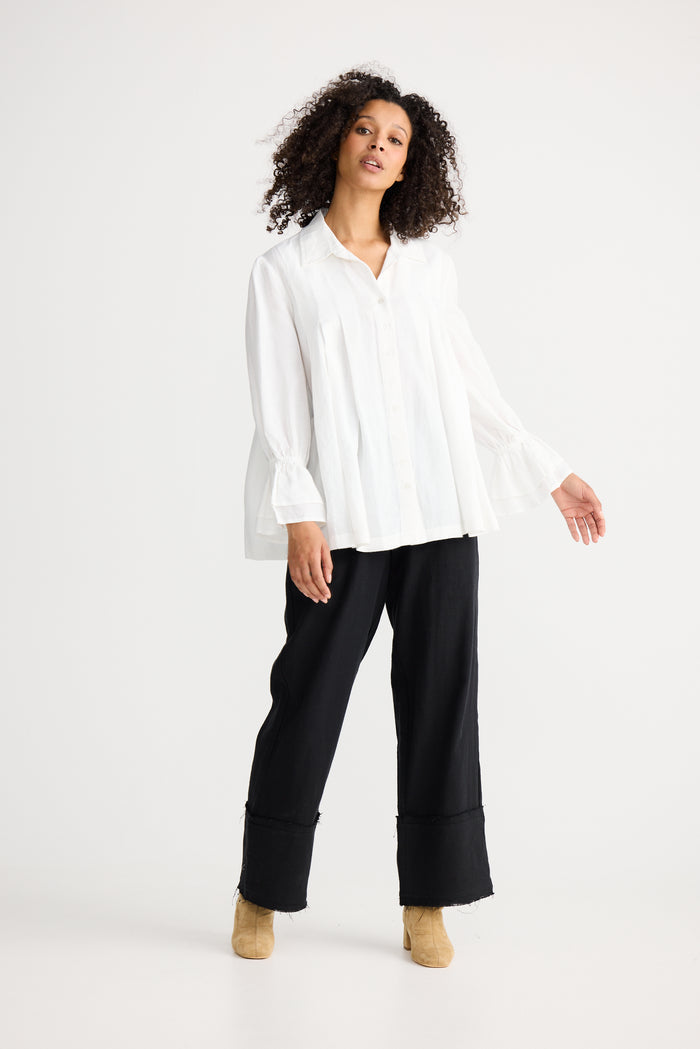 The Shanty Corp Aeris Button Through Shirt in White | Women's Clothing | Gretel Lane