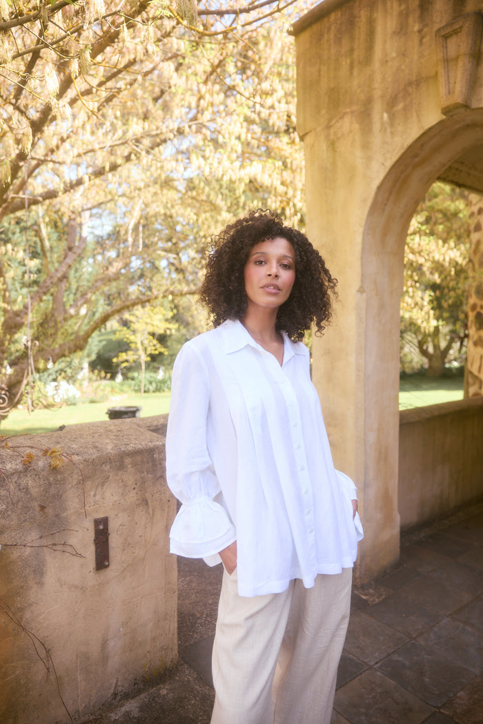 The Shanty Corp Aeris Button Through Shirt in White | Women's Clothing | Gretel Lane