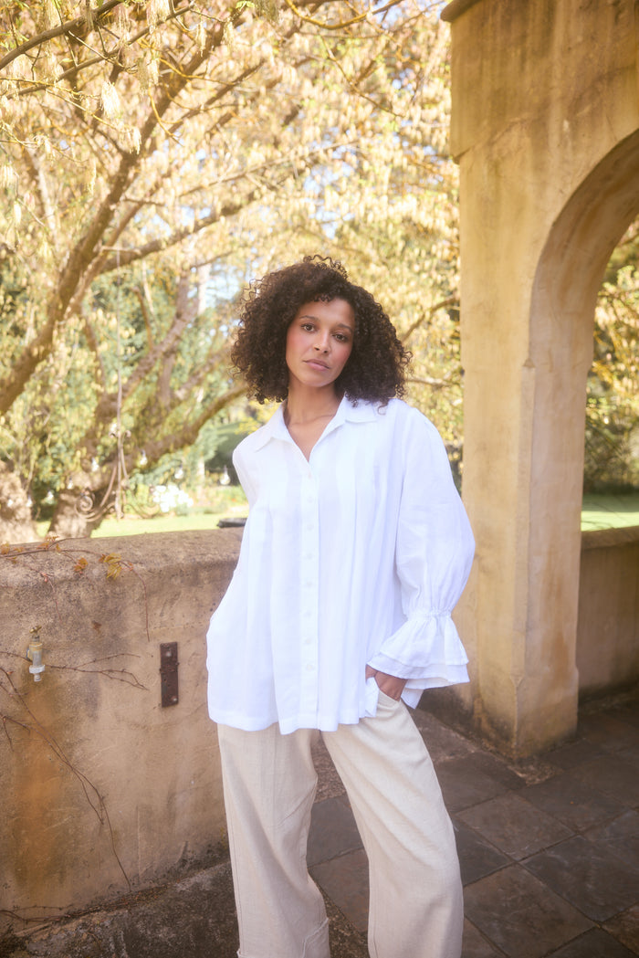 The Shanty Corp Aeris Button Through Shirt in White | Women's Clothing | Gretel Lane