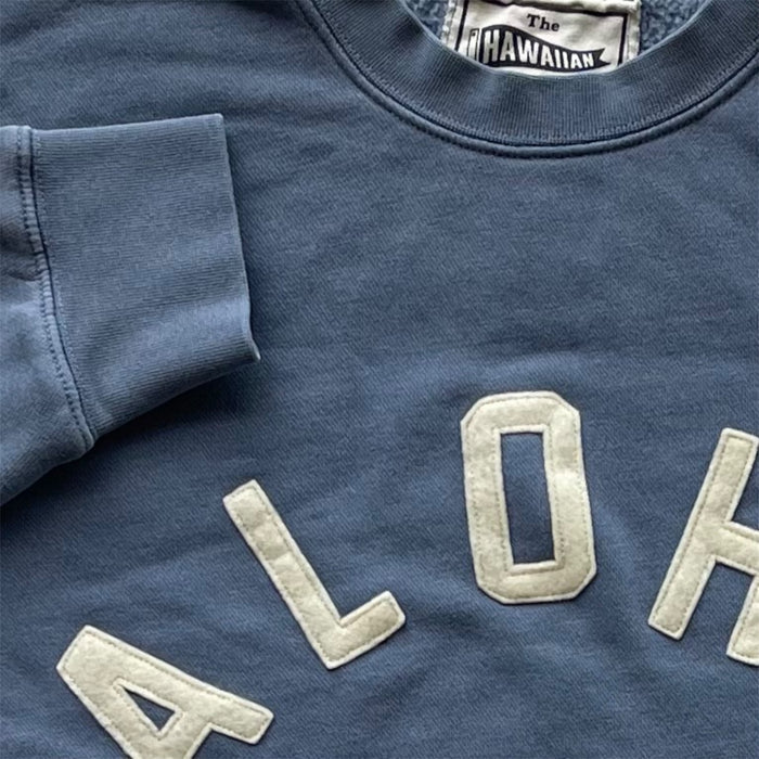 ALOHA - ivory on blue fade