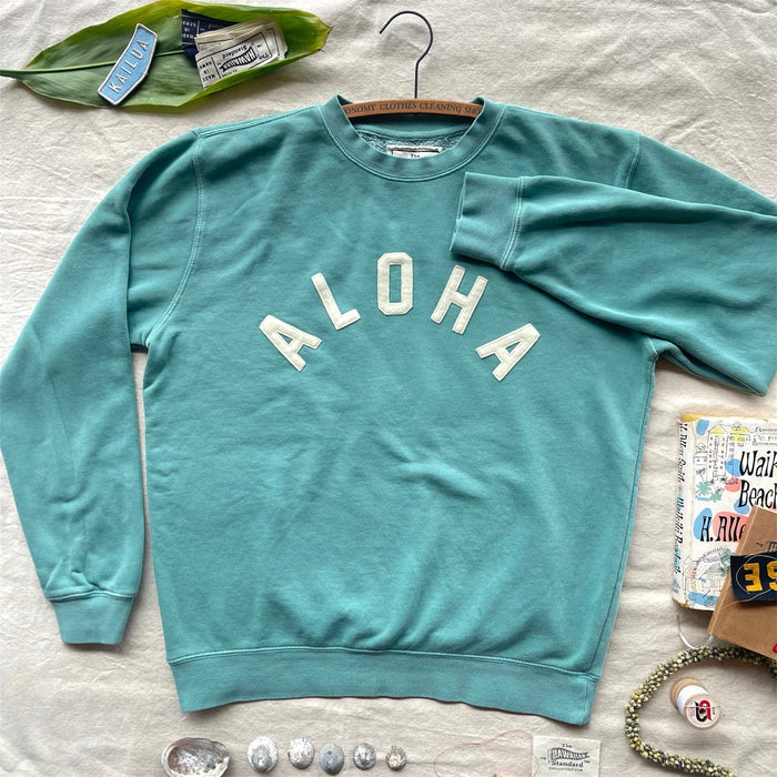 ALOHA - ivory on green fade