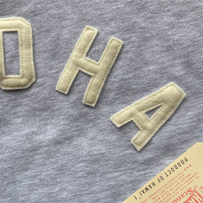 ALOHA- ivory on grey heather
