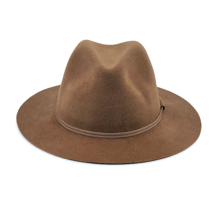 wide brim fedora chocolate hat | Rigon Headwear
