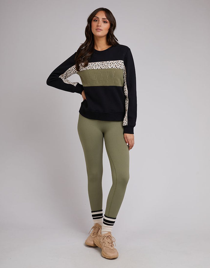 All About Eve Anderson Panel Crew Sweater Black