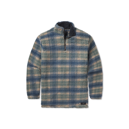 Tan and Slate | Andover Plaid Sherpa Pullover