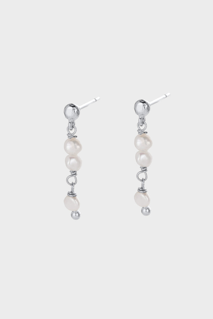 Zafino Annika Pearl Drop Stud Earring Silver | Women's Jewellery | Gretel Lane