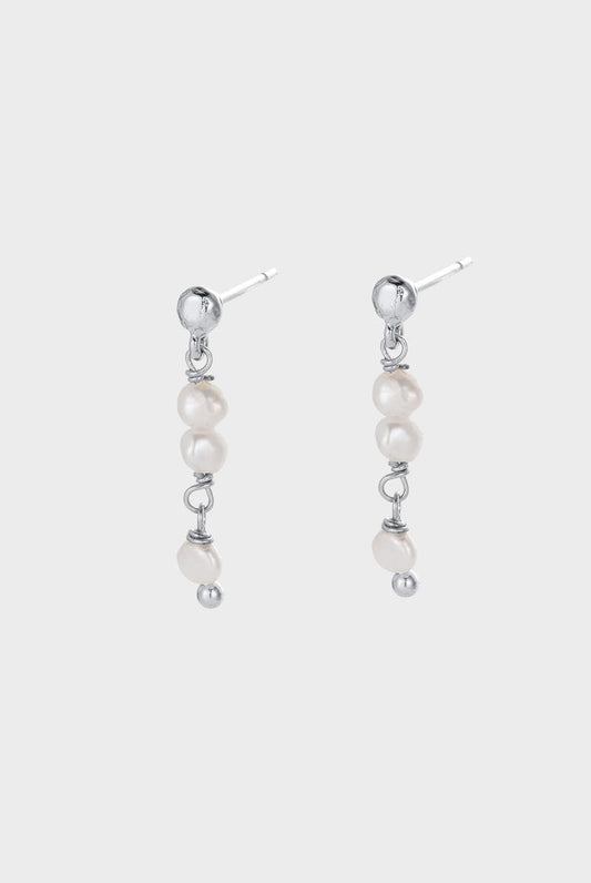 Zafino Annika Pearl Drop Stud Earring Silver | Women's Jewellery | Gretel Lane