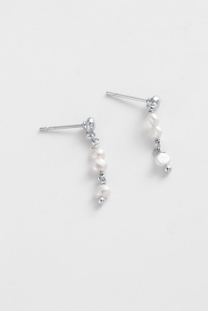 Zafino Annika Pearl Drop Stud Earring Silver | Women's Jewellery | Gretel Lane