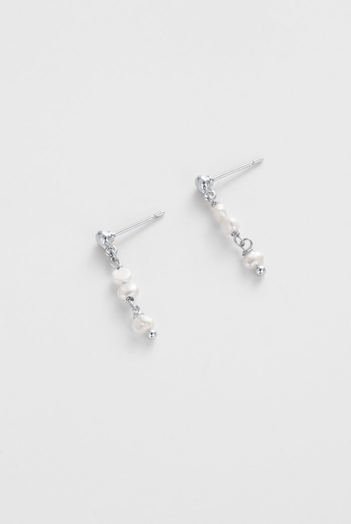 Zafino Annika Pearl Drop Stud Earring Silver | Women's Jewellery | Gretel Lane