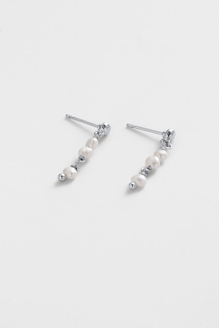 Zafino Annika Pearl Drop Stud Earring Silver | Women's Jewellery | Gretel Lane