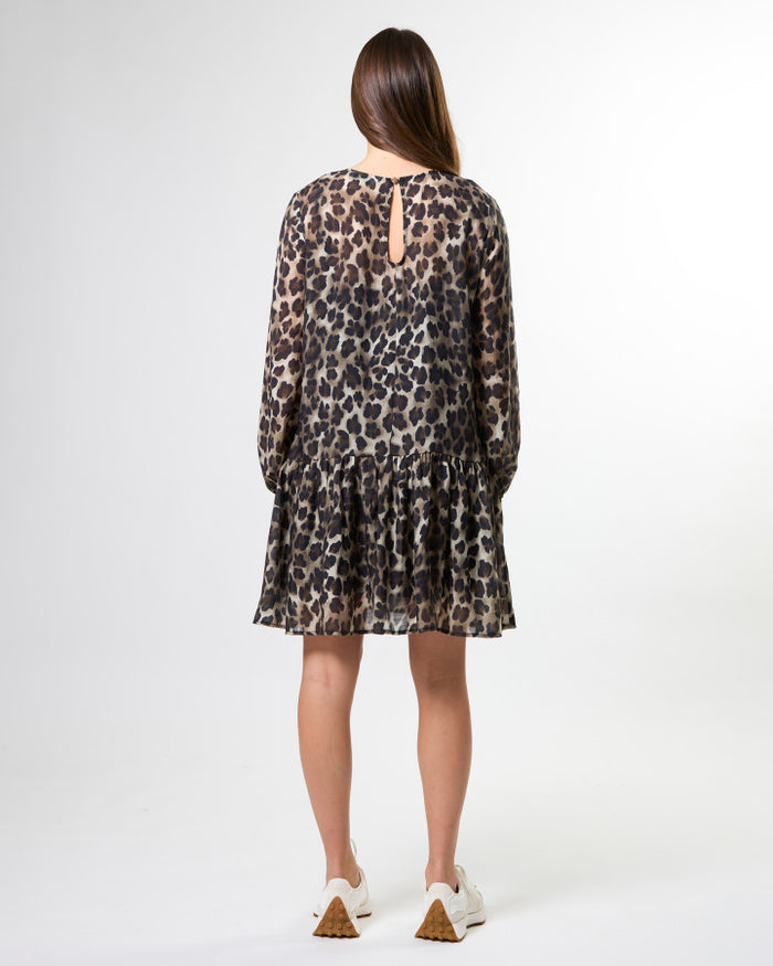 Stella + Gemma Arabella Drop Waist Mini Dress in Leopardess | Women's Dresses | Gretel Lane