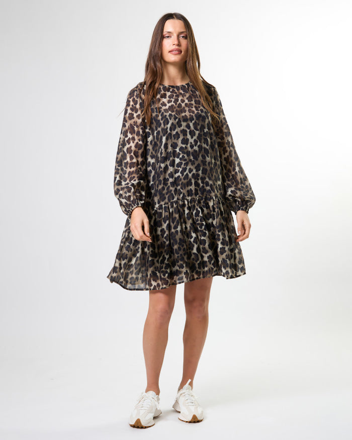 Stella + Gemma Arabella Drop Waist Mini Dress in Leopardess | Women's Dresses | Gretel Lane