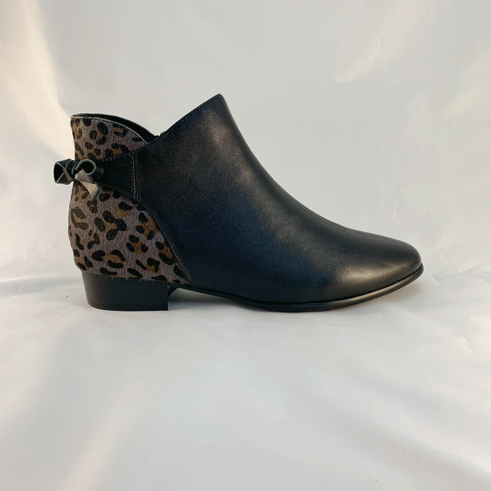 Arwen Black Leopard ankle boots