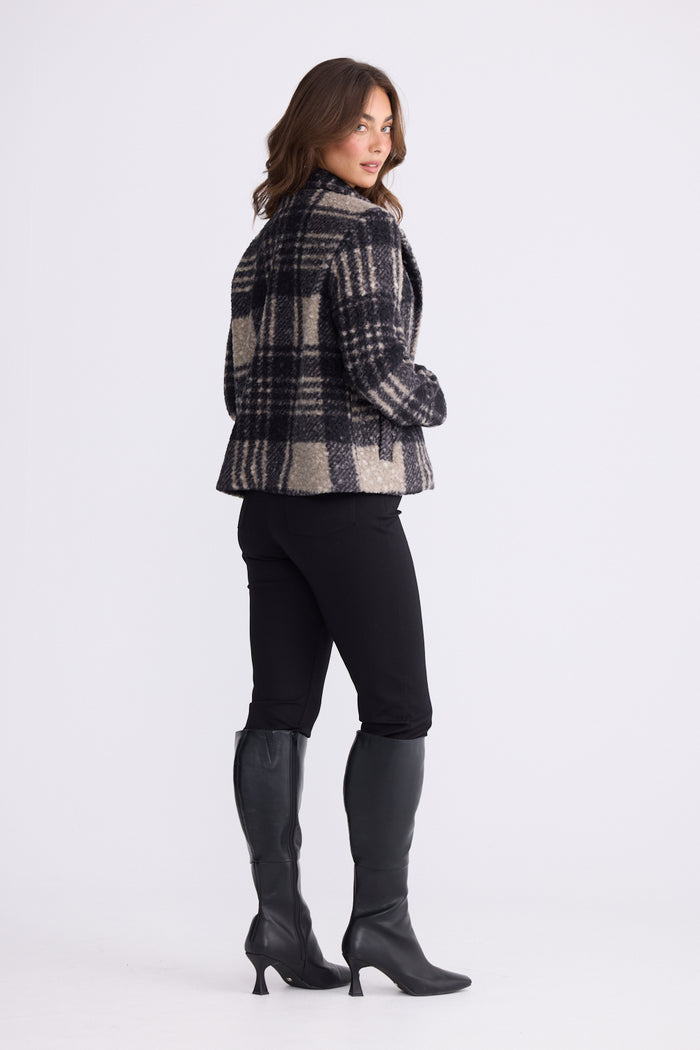 Brave + True Ascot Jacket in Black Check | Women's Jackets | Gretel Lane