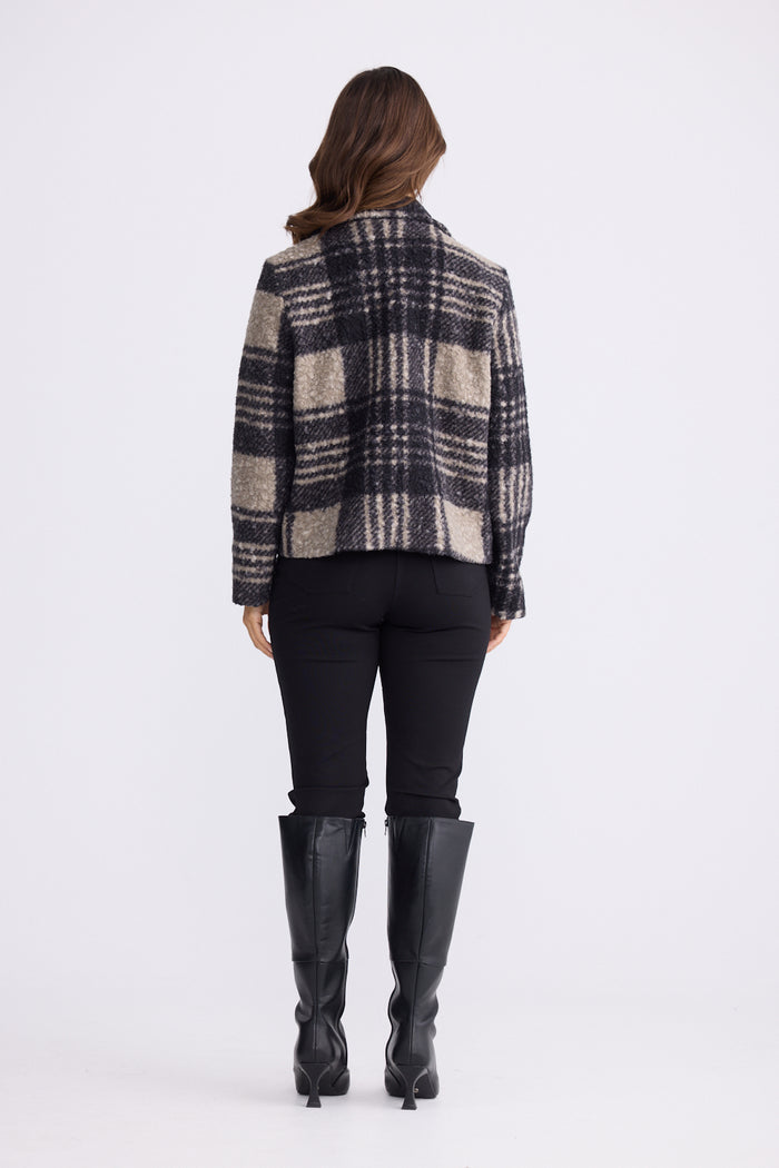 Brave + True Ascot Jacket in Black Check | Women's Jackets | Gretel Lane