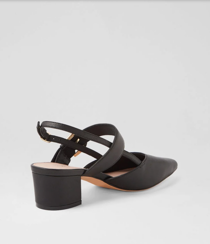 Top End Women's Black Leather Pointed Toe Heels | Gretel Lane
