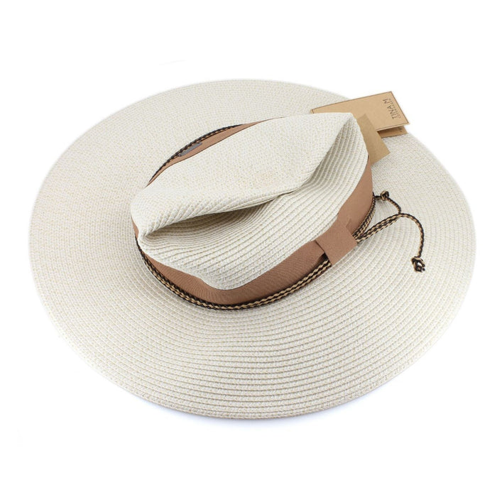 Tina M Bahama Wide Brim Fedora Ivory/Nutmeg | Women's Hats | Gretel Lane