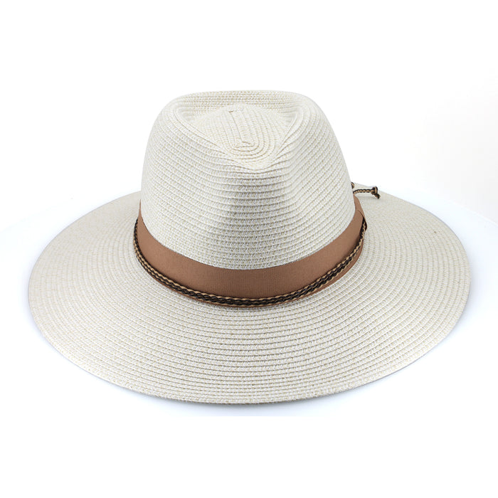 Tina M Bahama Wide Brim Fedora Ivory/Nutmeg | Women's Hats | Gretel Lane