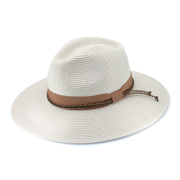 Tina M Bahama Wide Brim Fedora Ivory/Nutmeg | Women's Hats | Gretel Lane