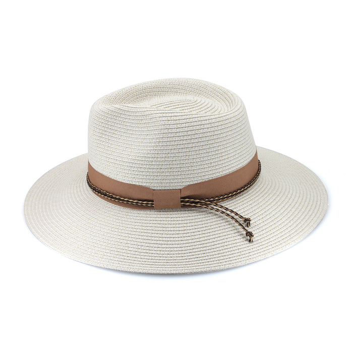 Tina M Bahama Wide Brim Fedora Ivory/Nutmeg | Women's Hats | Gretel Lane