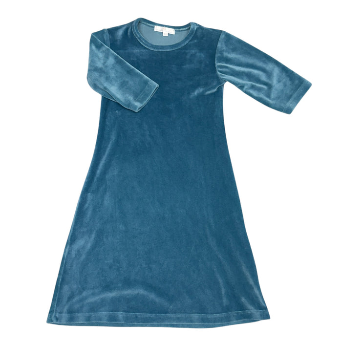 Bailey Blossoms | Blue Velvet Dress | 18-24m