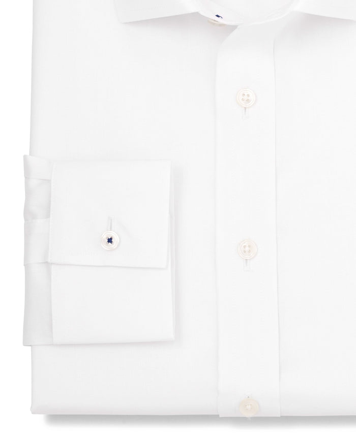 Barnaby White Stretch Poplin Made To Measure Shirt cuff detail