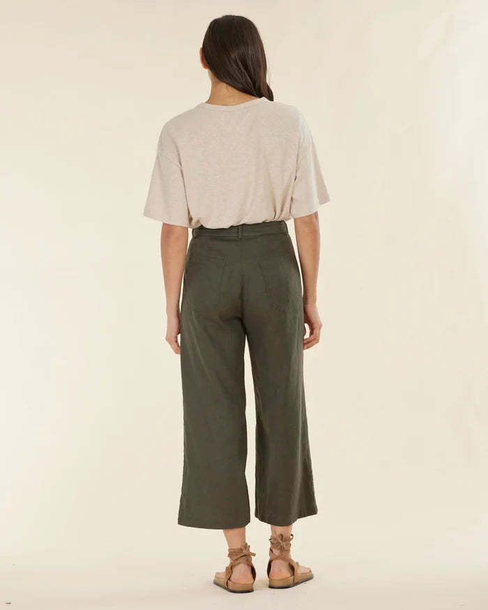 Barossa Linen Pant (Moss)