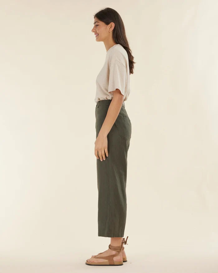 Barossa Linen Pant (Moss)