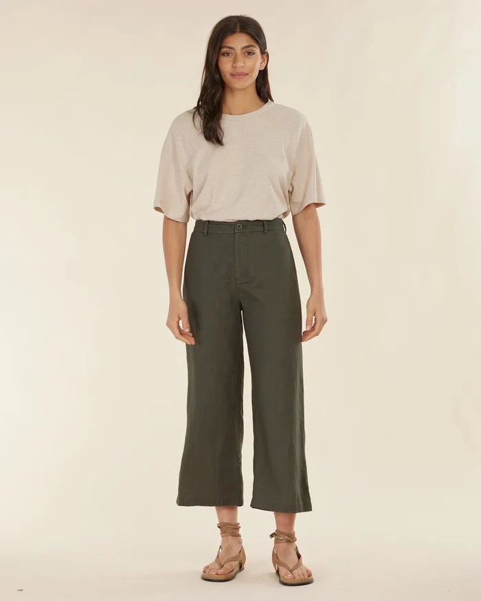 Barossa Linen Pant (Moss)
