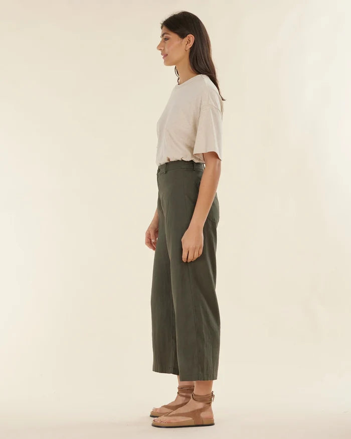 Barossa Linen Pant (Moss)