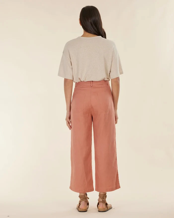 Barossa Linen Pant (Rosewood)