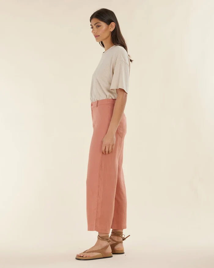 Barossa Linen Pant (Rosewood)