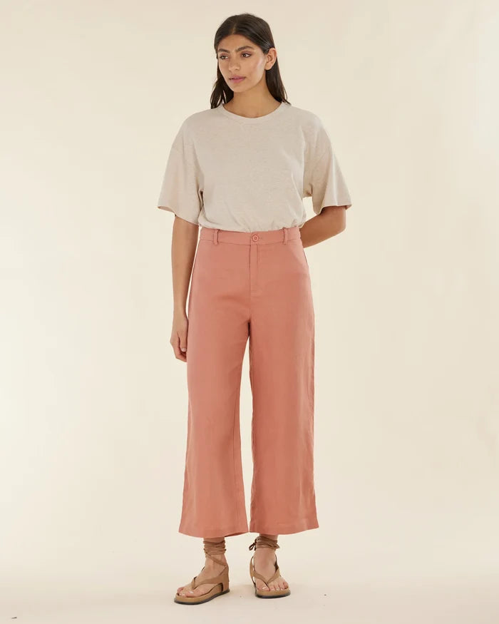 Barossa Linen Pant (Rosewood)