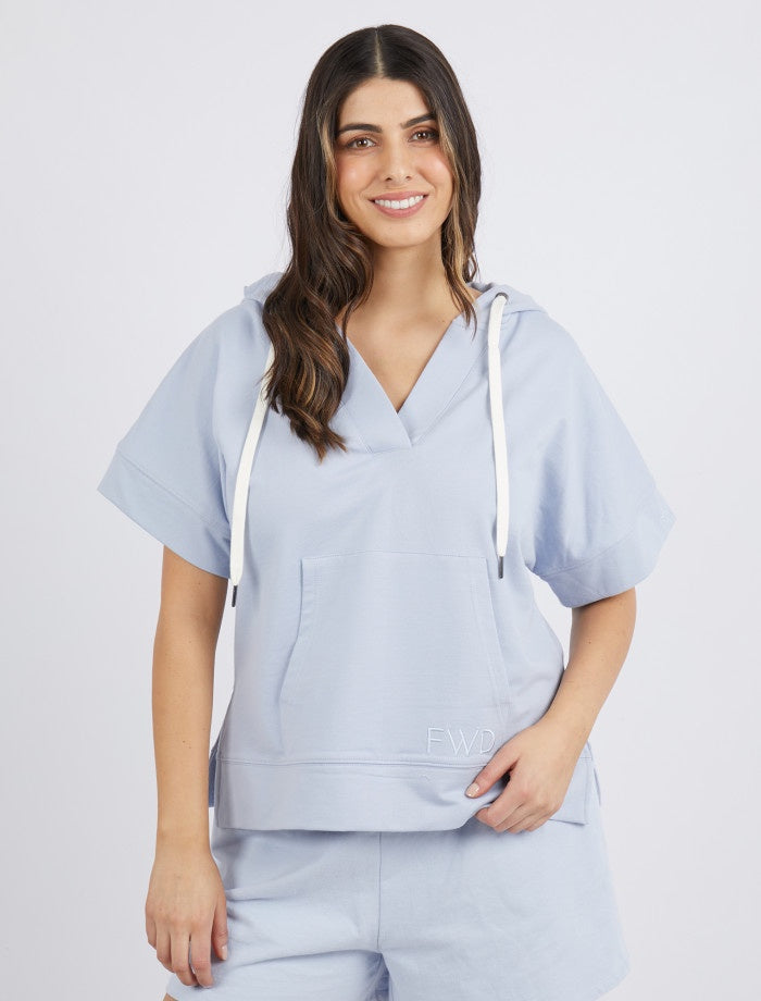 Barre Hoody Light Blue | Women's Short Sleeve Hoodie Australia