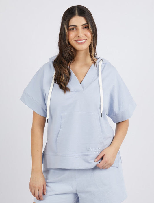 Barre Hoody Light Blue | Women's Short Sleeve Hoodie Australia