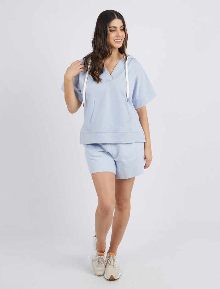 Women's Light Blue Hooded Sweat Top | Barre Hoody