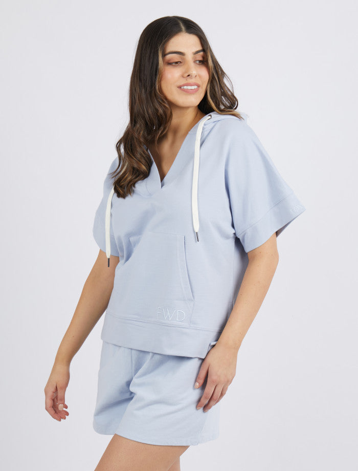 Barre Light Blue Hoodie | Relaxed Women's Athleisure Top