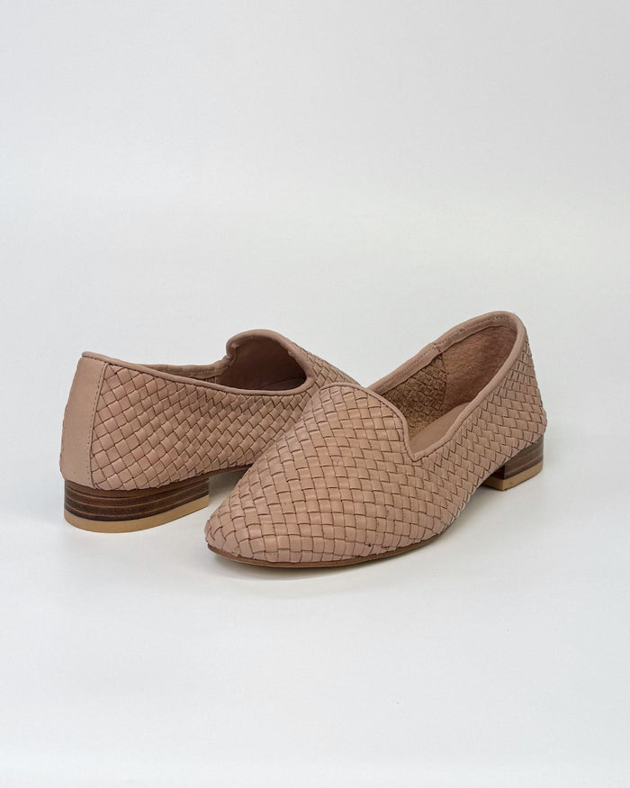 Luna Sole Basel Women's Flat Loafer Cameo Woven Leather | Women's Shoes | Gretel Lane