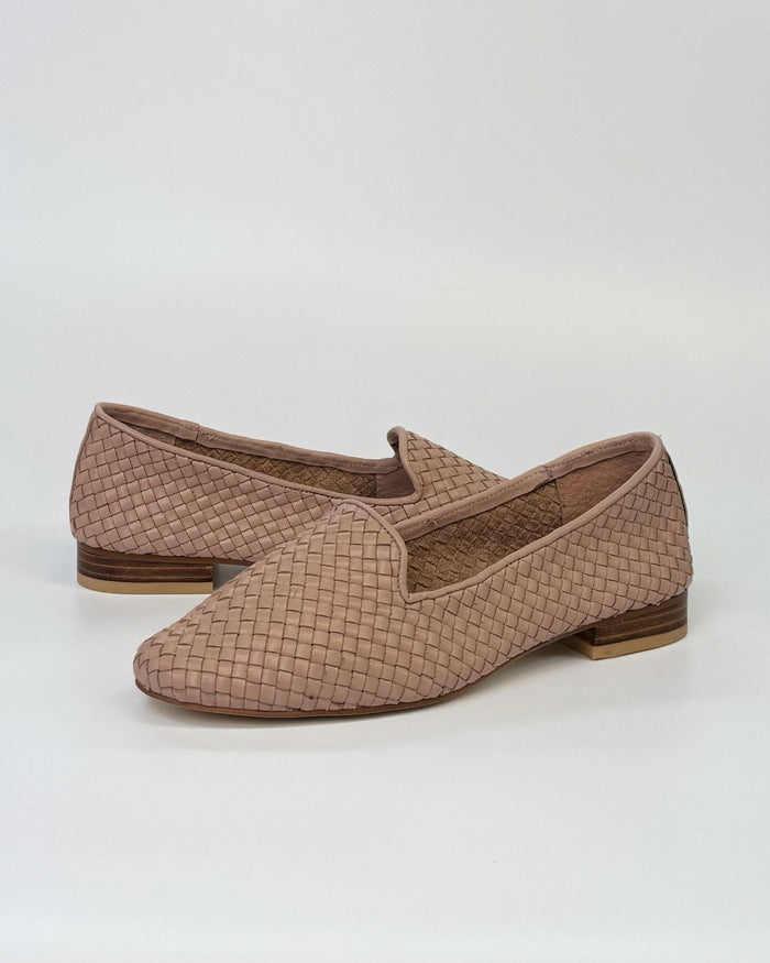 Luna Sole Basel Women's Flat Loafer Cameo Woven Leather | Women's Shoes | Gretel Lane
