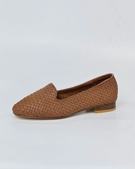 Luna Sole Basel Women's Flat Loafer Coconut Woven Leather | Women's Shoes | Gretel Lane