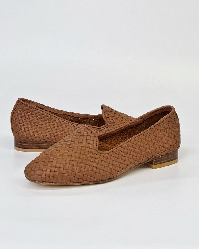 Luna Sole Basel Women's Flat Loafer Coconut Woven Leather | Women's Shoes | Gretel Lane