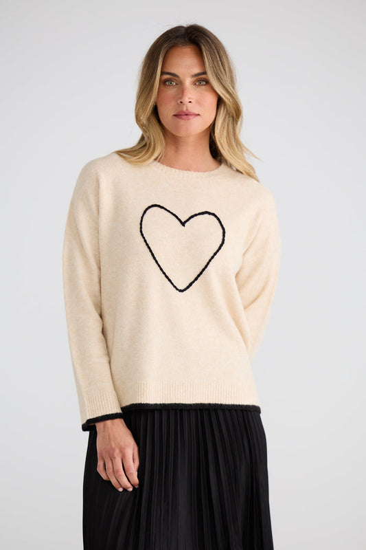 Brave + True Beau Heart Knit in Natural | Women's Knits | Gretel Lane