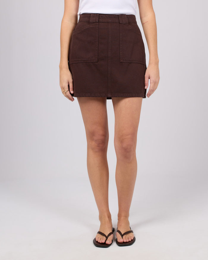 All About Eve Becca Mini Denim Skirt Brown | Women's Clothing | Gretel Lane