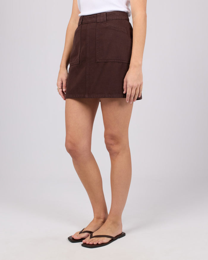 All About Eve Becca Mini Denim Skirt Brown | Women's Clothing | Gretel Lane