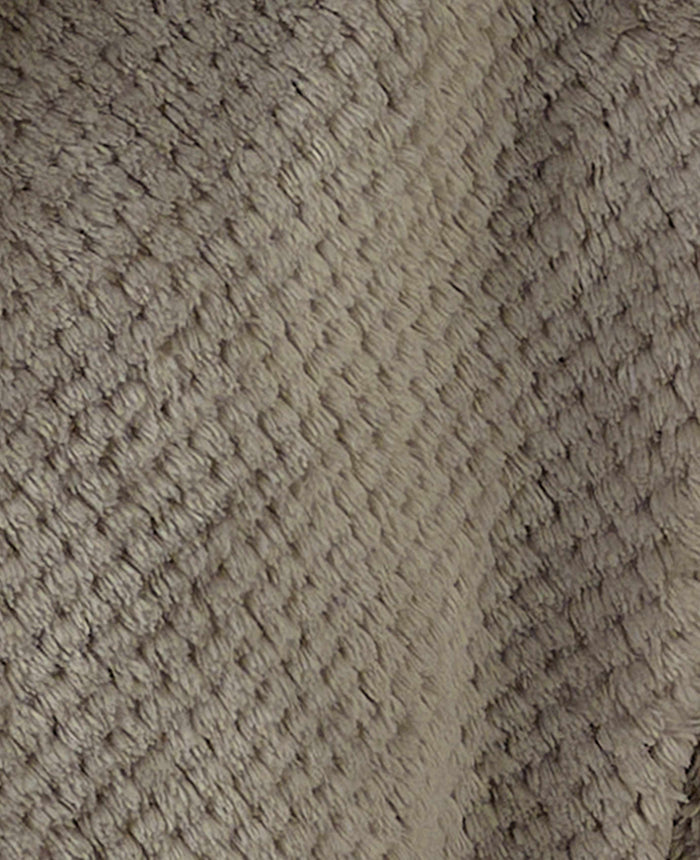 Men's Beige Snuggle Fleece Dressing Gown fabric detail